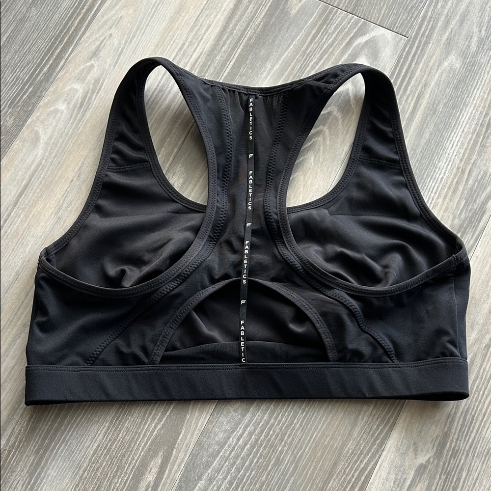 Fabletics Belle Racerback High Impact Black Sports Bra - Picture 2 of 5